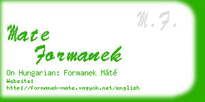mate formanek business card