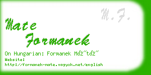 mate formanek business card